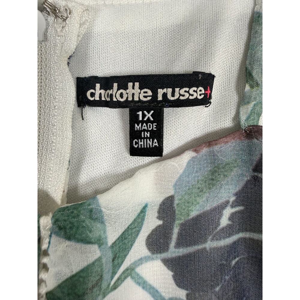 Y2K Charlotte Russe 1X Floral Chiffon Handkerchief Hem Dress Fairycore Whimsigot - Picture 3 of 12